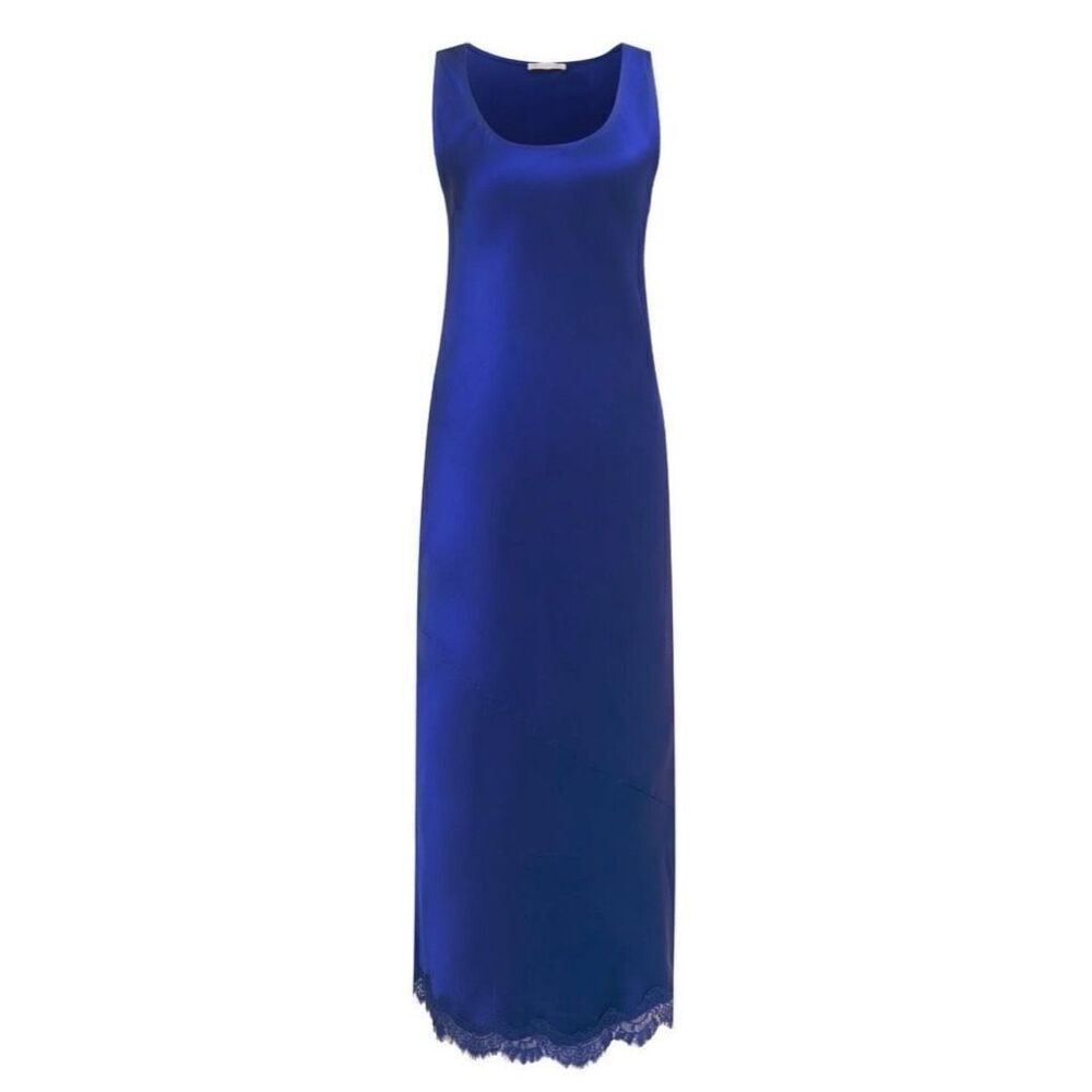 NWT Gold Hawk Chris Bias Tank Silk Maxi Dress In Blue Size Small $305 MSRP